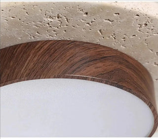 AROLIA Wood Round Nordic Ceiling Fixture – Scandinavian Natural Light