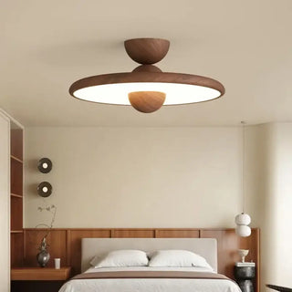 WINILA Round Wood Scandinavian Style Ceiling Light – view 1