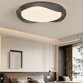EFFIL Round Wood Effect Ceiling Light – Contemporary Natural Fixture