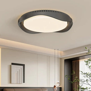 EFFIL Round Wood Effect Ceiling Light – Contemporary Natural Fixture