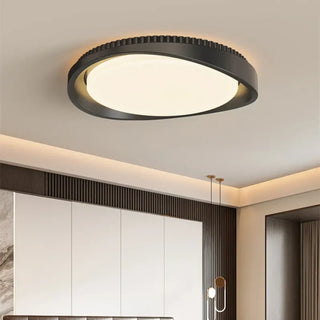 EFFIL Round Wood Effect Ceiling Light – Contemporary Natural Fixture