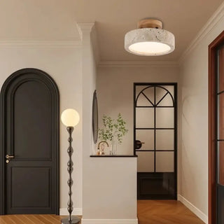 ENTRA Round Travertine Minimalist Ceiling Light