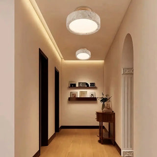 ENTRA Round Travertine Minimalist Ceiling Light