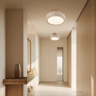 ENTRA Round Travertine Minimalist Ceiling Light
