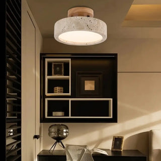 ENTRA Round Travertine Minimalist Ceiling Light