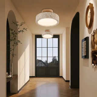ENTRA Round Travertine Minimalist Ceiling Light