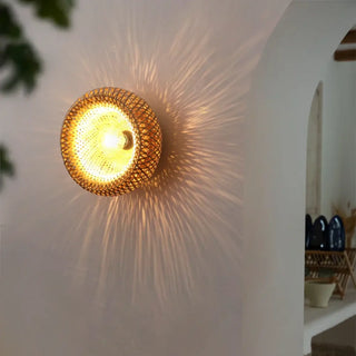 NITOR Rattan Ceiling Light – Woven Natural Detail Close-Up