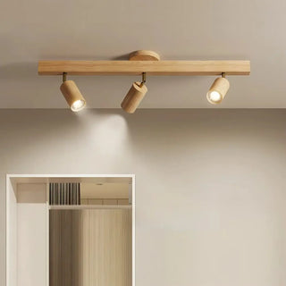 ROOMINA Nordic Wood Ceiling Light – Adjustable Spotlights Detail