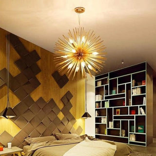 Stylish suspension pendant lamp, warm ambient soleil ceiling hanging light