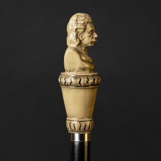 Postmodern ash wood sculptural accent handmade Italian walking cane detail 2