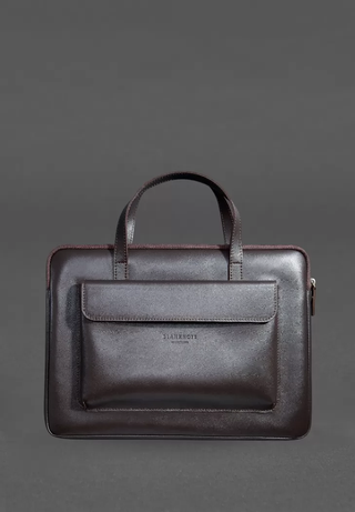 leather carry case full-grain leather bag macbook pro 16 front pocket organizer set view