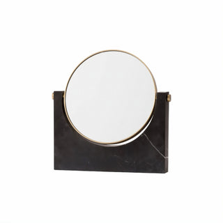 marble elegant vanity bathroom mirror clear reflection frame close-up