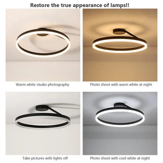 Nordic LED Ceiling Light – Modern Circle Lamp With Adjustable Brightness