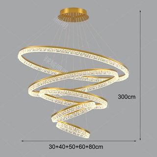 Layered Ring Chandelier – Modern Adjustable Height Lighting Sculpture in Black or Gold
