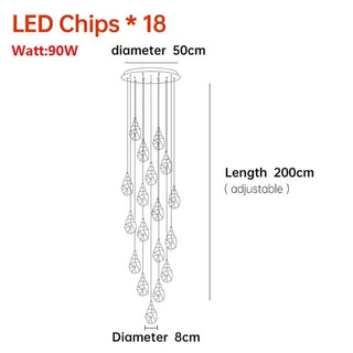 Pendant Light | Crystal Chandelier with Gold Finish & Warm Ambient Lighting