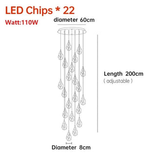 Pendant Light | Crystal Chandelier with Gold Finish & Warm Ambient Lighting