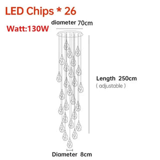 Pendant Light | Crystal Chandelier with Gold Finish & Warm Ambient Lighting