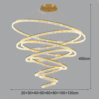 Layered Ring Chandelier – Modern Adjustable Height Lighting Sculpture in Black or Gold