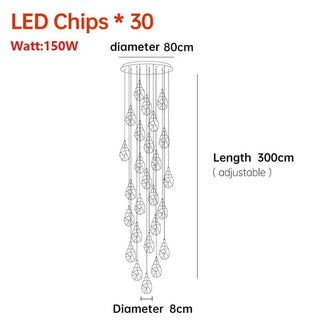 Pendant Light | Crystal Chandelier with Gold Finish & Warm Ambient Lighting