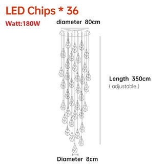 Pendant Light | Crystal Chandelier with Gold Finish & Warm Ambient Lighting