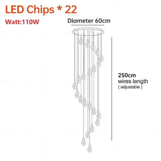 Pendant Light | Crystal Chandelier with Gold Finish & Warm Ambient Lighting