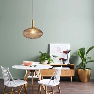 Colorful Suspension Light – Glass Pendant Lamp with Adjustable Height & Gold Base Canopy