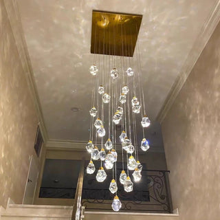 Pendant Light | Crystal Chandelier with Gold Finish & Warm Ambient Lighting