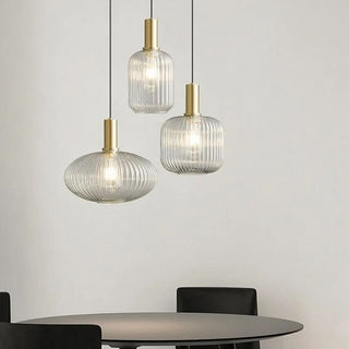 Colorful Suspension Light – Glass Pendant Lamp with Adjustable Height & Gold Base Canopy