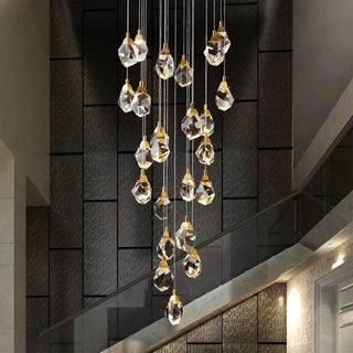 Pendant Light | Crystal Chandelier with Gold Finish & Warm Ambient Lighting