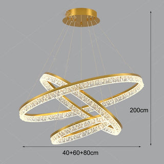 Layered Ring Chandelier – Modern Adjustable Height Lighting Sculpture in Black or Gold