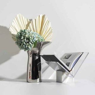 marble and acrylic book holder for bookshelf