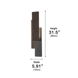 Wood Metal Wall Sconce – Modern Vertical LED Light | Dimmable Black White Fixture