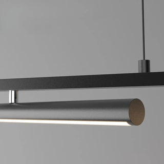 Black LED linear pendant light, modern kitchen island ceiling hanging fixture
