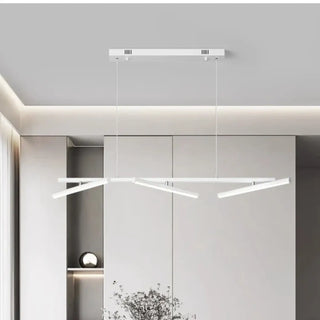 Modern black linear LED pendant lamp, kitchen island dining room hanging light