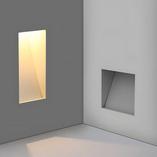 Modern embedded frameless staircase LED wall sconce detail