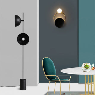 Black marble lamp setting — modern E27 wide view
