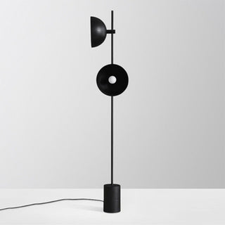 Black marble floor lamp wide — modern E27 warm