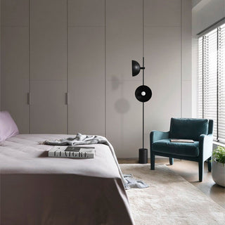 Modern marble lamp detail — black E27 warm texture