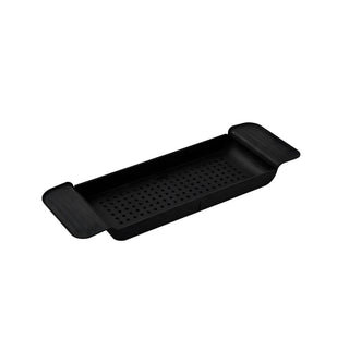 expandable adjustable bathtub tray bath shelf spa accessory organizer close-up