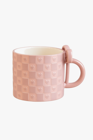 heart-motif ceramic mug
