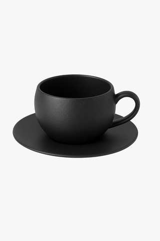 ceramic mug with saucer
