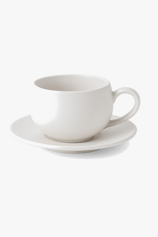 ceramic mug with saucer
