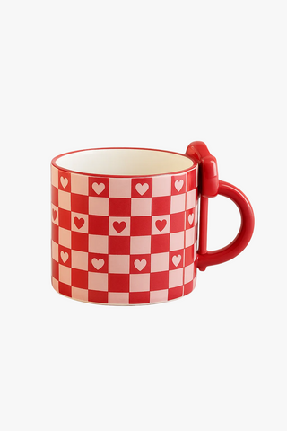 heart-motif ceramic mug