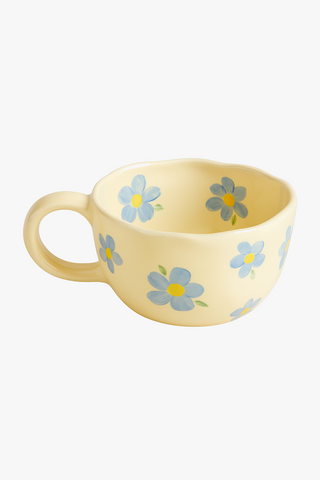 floral-motif ceramic mug
