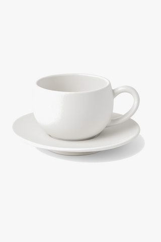 ceramic mug with saucer