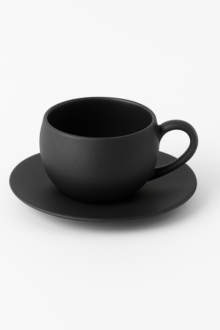 ceramic mug with saucer