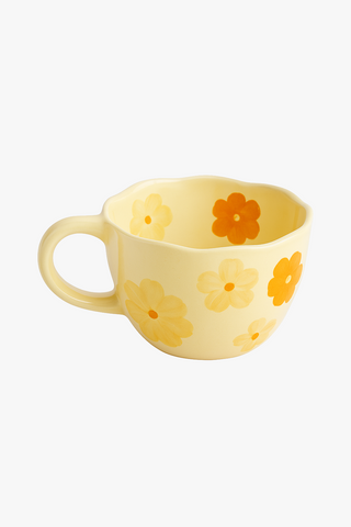 floral-motif ceramic mug