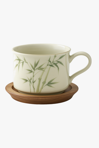 chinese floral-motif porcelain mug