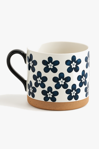 japanese cherry blossom-motif ceramic mug