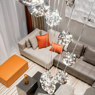 Custom Chandelier – Modern Light Fixture with Adjustable LED Lighting & Crystal Shades